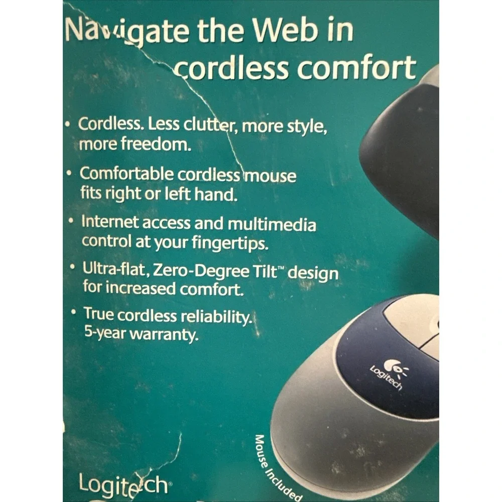 Vintage Logitech Cordless Freedom iTouch Keyboard Mouse Set